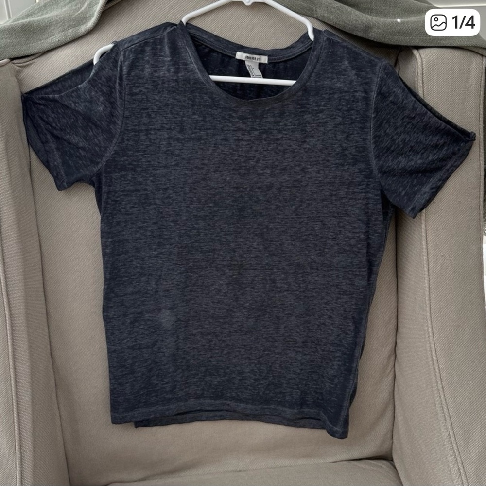 Forever 21  Dark Gray Open Arm T-shirt